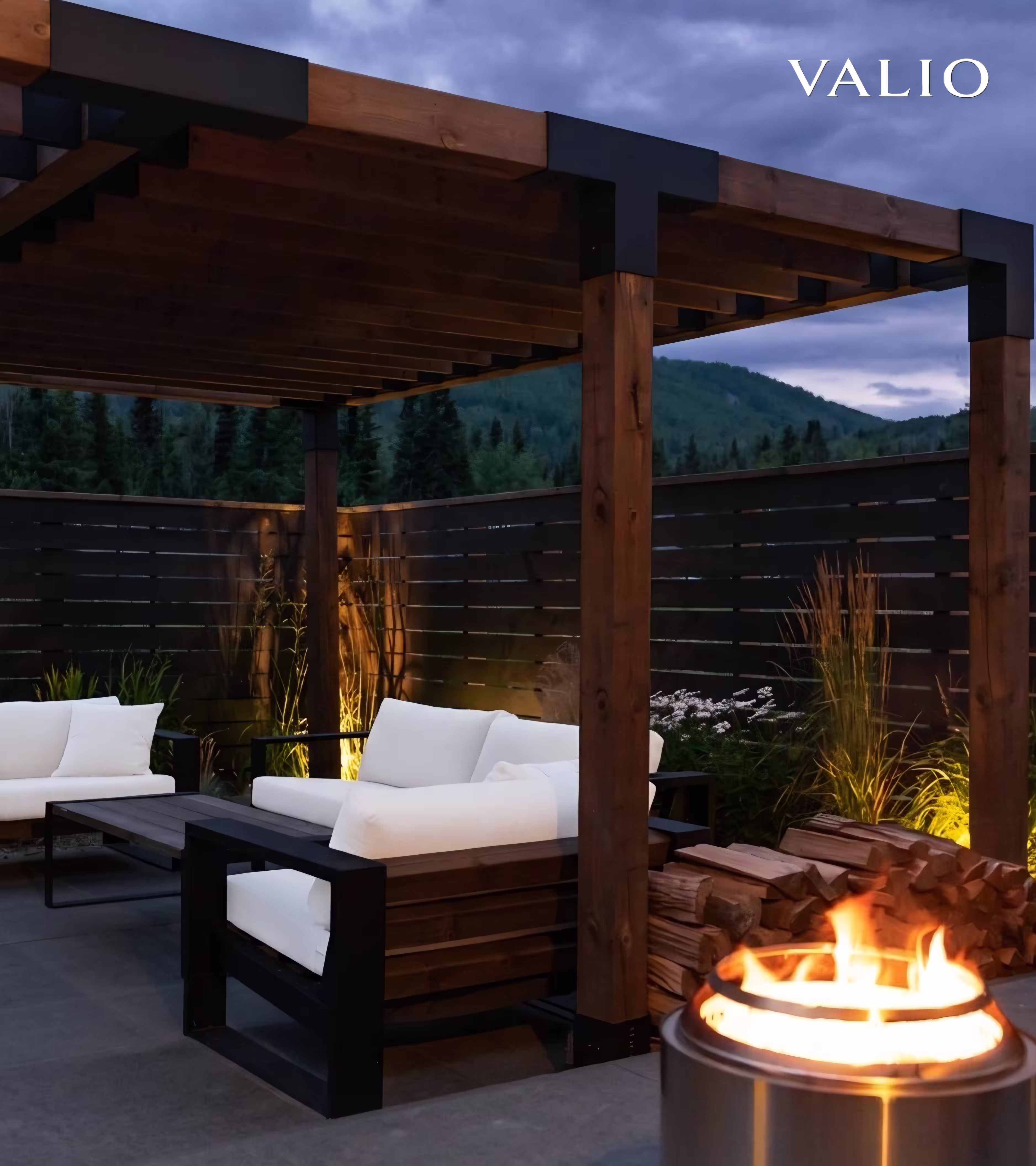 Dvostruka pergola — letvičasti krov